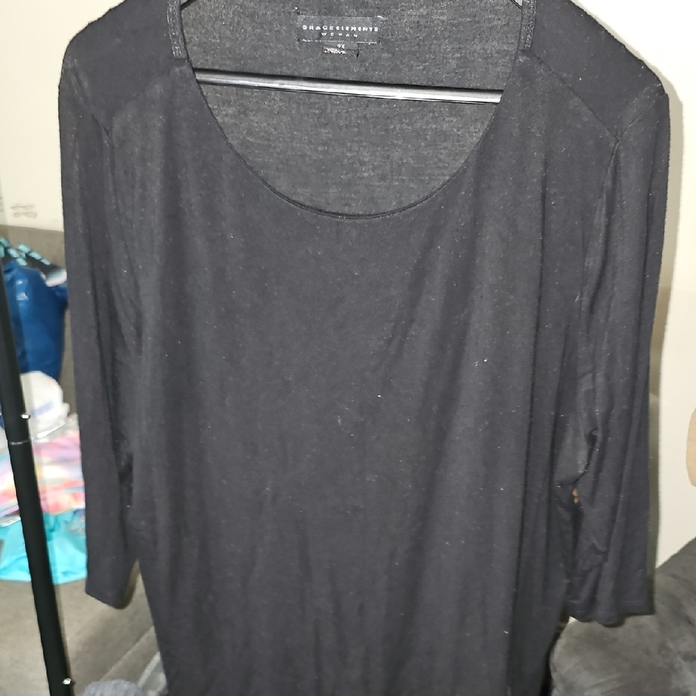 Grace Elements Heather Gray Knit Top